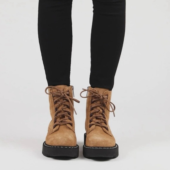 NWT- AQUQTALIA HARLYN SUEDE COMBAT BOOTS - Picture 2 of 6